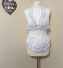 All sizes £35 Sexy White Chiffon sissy Bra knickers panties underwear unisex cd