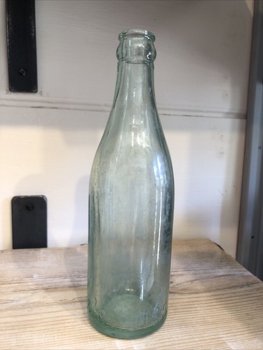 Vintage aqua glass soda bottle - aqua,