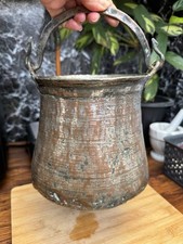 Antique Middle Eastern Islamic Cauldron Copper Jam Plant Pot Planter Pan