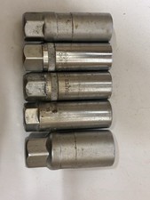 5 X Spark Plug Sockets,  3/8 Drive, All In Good Condition 12 And 6 Point.