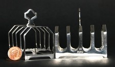 PAIR of SOLID SILVER 4 SLICE TOAST RACKS, VINERS of SHEFFIELD, 1936 & 1937