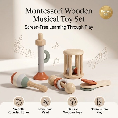 Wooden musical instrument toy - instrument,