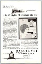 1929 Print Ad Sangamo Electric Clock Railroad Time for the Home 45 Styles Clocks