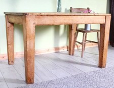 Delivery Options - Old Antique Farmhouse Pine Table Seats 4-6 Waxed Very Sturdy