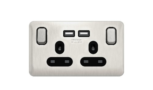 Schneider double socket - double, +