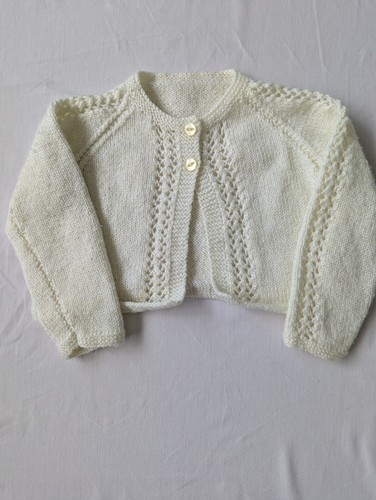Cream wool knit cardigan - knit,