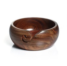 Wooden Yarn Bowl Hand Made Rosewood Wood For Knitting & Crochet Yarn Holder Gift