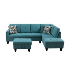 Teal Blue Fluffy Fabric