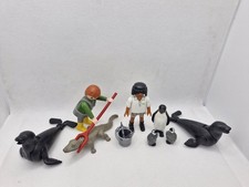 Playmobil Aquarium Zoo Animals- Penguins, Seals, Zookeeper & Crocodile set 4465 