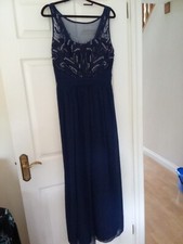 QUIZ NAVY EMBROIDERED BEADED