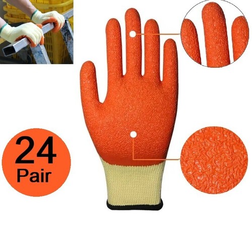 Orange work gloves pair - orange, 24