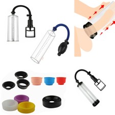 Male Penis Pump Vacuum Extender Delay Length Enlarger Enlargement Sleeve BDSM