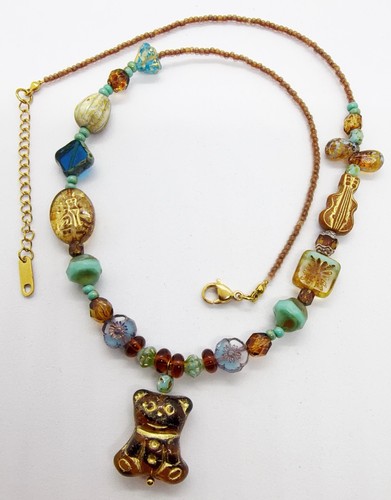 Vintage czech glass necklace - czech,