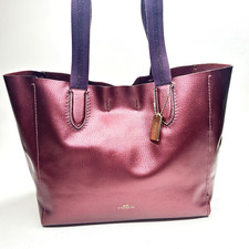 COACH Metallic Derby Tote Wine