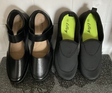 2 X PAIRS LADIES BLACK SHOES (SHOEZONE) SIZE 7/8  (SIZE ON SHOES IS 9) BRAND:NEW