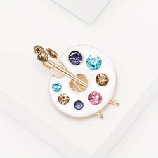 White Paint Pallete Brooch