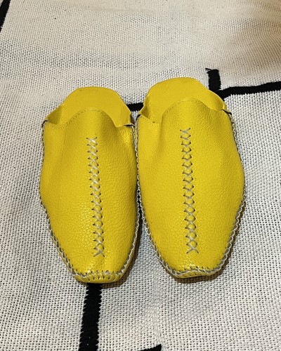Yellow slippers traditional - yellow,