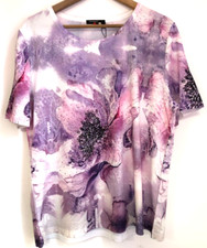 Womens Top Large White/Purple