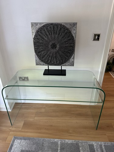Modern curved glass table - curved,
