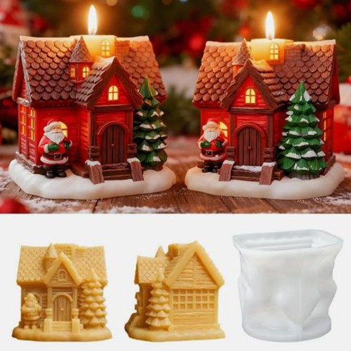 Christmas snow house - house, candle