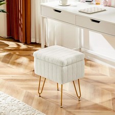 Ottoman Faux Fur Vanity Stool