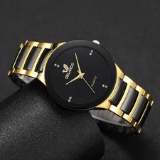 Couple Stainless Steel Watch Set Analog Quartz Watches for Men & Women
