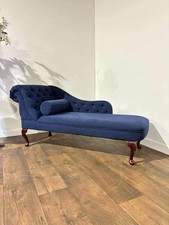 Chaise Longue In Blue Upholstery