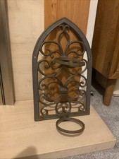 Vintage Wrought Iron Wall Planter Double Foldaway 18 x 11”