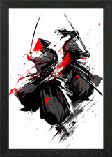 Japanese Samurai Battle Framed