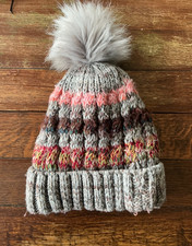 Bobble Beanie Hat Cable Knit