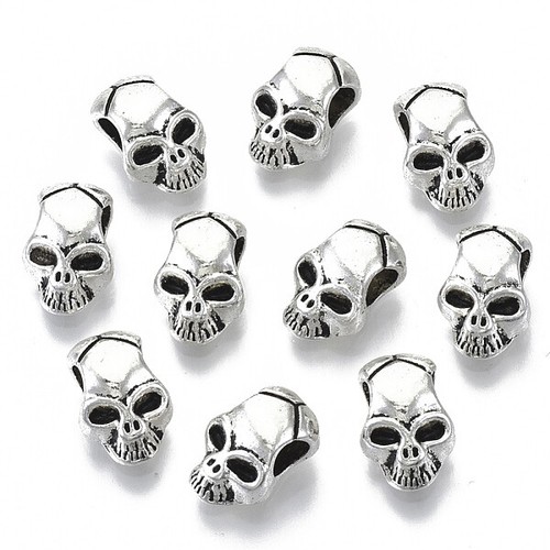 Tibetan silver skull shape - skull,