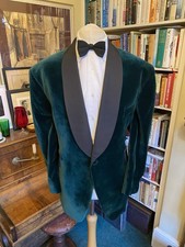 Ede & Ravenscroft of Savile Row Bespoke Bottle Green Velvet Dinner Suit