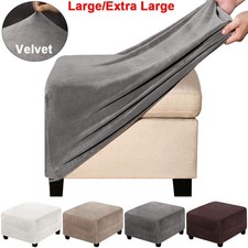 Velvet Square Footstool Covers