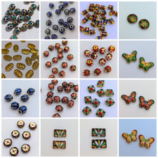 Metal Beads, Cloisonne Beads, Enamelled Beads, 16 Choices