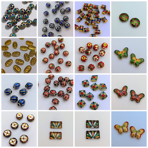 Metal beads cloisonne - metal,