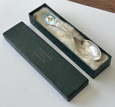 Sterling Silver Antique Roden Bros. Canadian Sugar Spoon. Beautiful Enamel Work