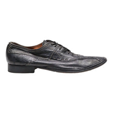 BATA Oxford Shoes Black Leather Mens UK 11