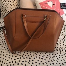 Zara Large Tote Bag Tan Brown