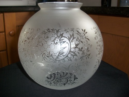 Antique etched glass globe - antique,