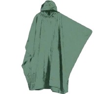OLIVE HOODED PONCHO waterproof
