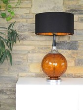 Vintage Amber Glass & Chrome