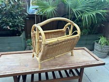 Vintage Rattan Magazine Rack