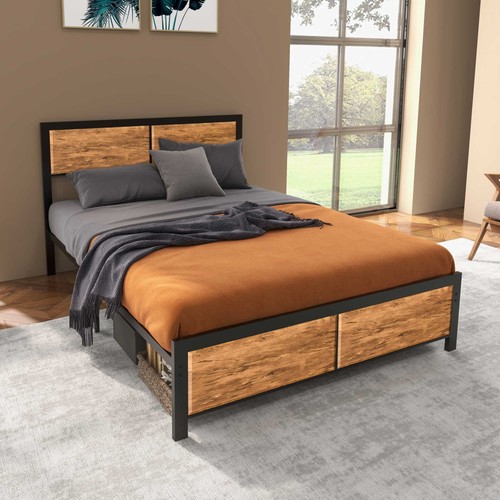 Double size bed frame with - double,
