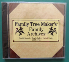 NEW FAMILY TREE MAKER CD ARCHIVES USA SOCIAL SECURITY  DEATH INDEX 1937 - 1996