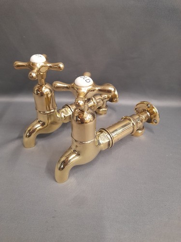Brass taps wall mounted - brass,