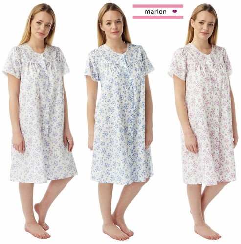 Ladies short sleeve button - short,