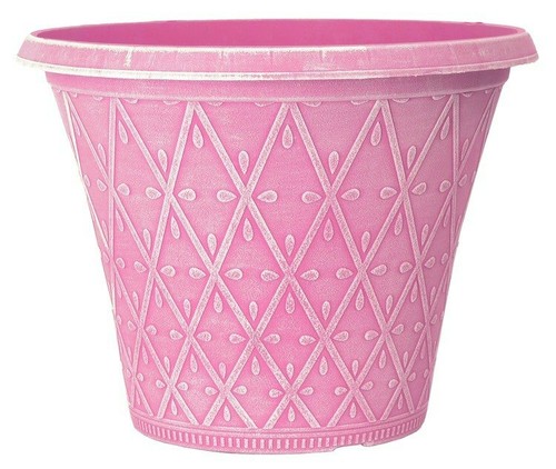 Plastic round garden plant pot - plastic,