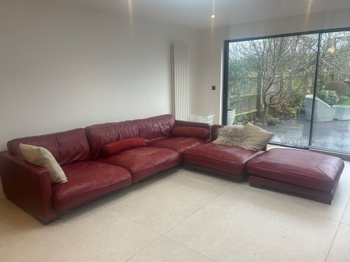 Leather modular red corner - red,