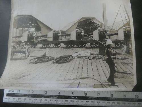 Wwi press photo naval guns - wwi,