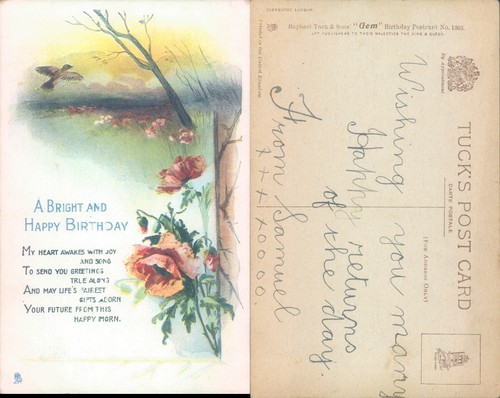 Birthday greeting with flowers